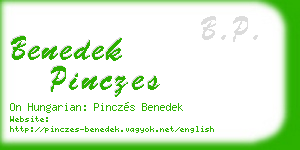 benedek pinczes business card