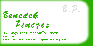 benedek pinczes business card